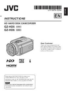 JVC GZ HD5 manual. Camera Instructions.